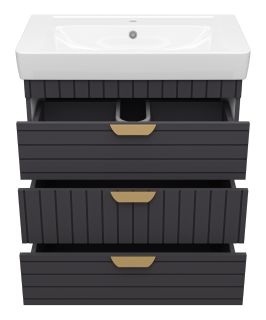 Напольная тумба под раковину Brevita Gloster GLOS-08060-48-2 80см графит